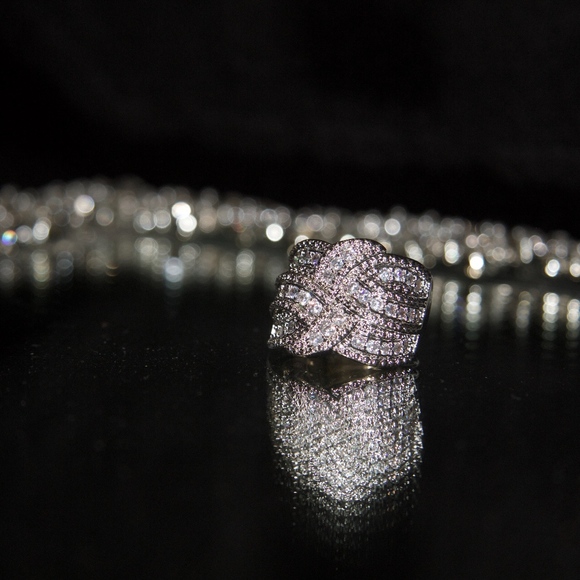 925 18kt gold dipped gorgeous chanel pave style - Picture 5 of 7